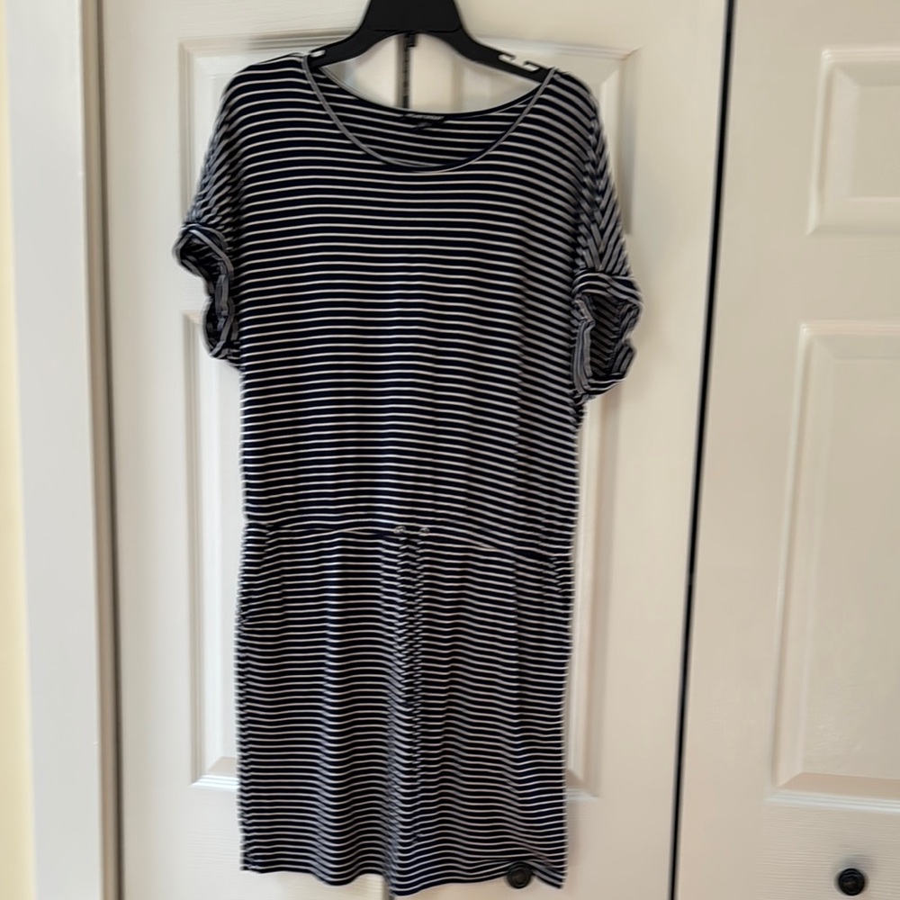 Hilary Radley Black and White Casual Midi Dress